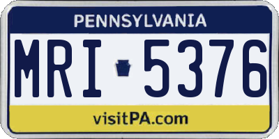 PA license plate MRI5376