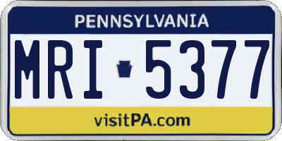 PA license plate MRI5377