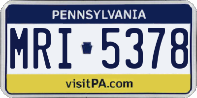 PA license plate MRI5378