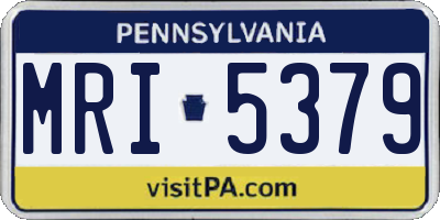 PA license plate MRI5379