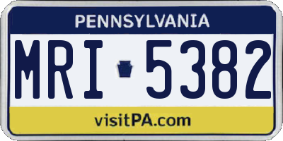 PA license plate MRI5382