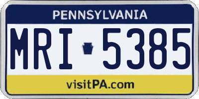 PA license plate MRI5385