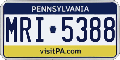 PA license plate MRI5388