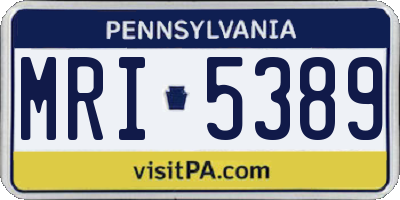 PA license plate MRI5389