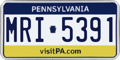 PA license plate MRI5391