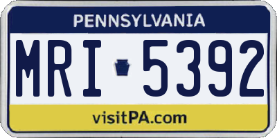 PA license plate MRI5392