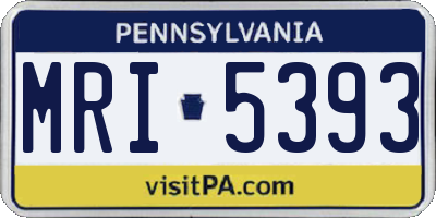 PA license plate MRI5393
