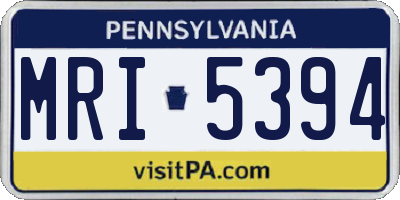 PA license plate MRI5394
