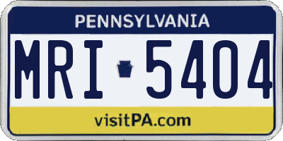 PA license plate MRI5404