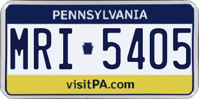 PA license plate MRI5405