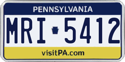 PA license plate MRI5412