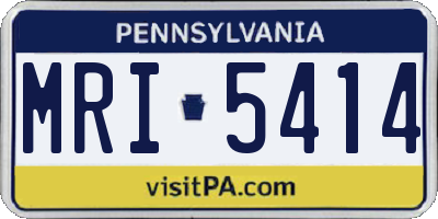 PA license plate MRI5414