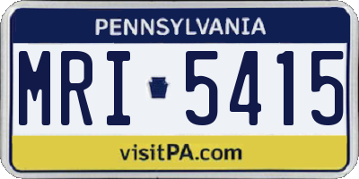 PA license plate MRI5415