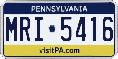 PA license plate MRI5416