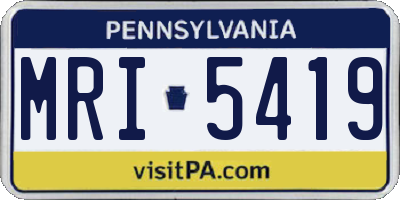 PA license plate MRI5419