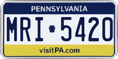 PA license plate MRI5420