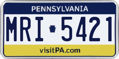 PA license plate MRI5421