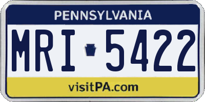 PA license plate MRI5422