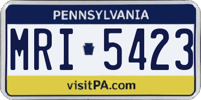 PA license plate MRI5423