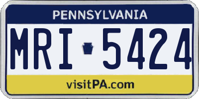 PA license plate MRI5424