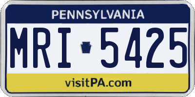 PA license plate MRI5425
