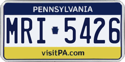 PA license plate MRI5426