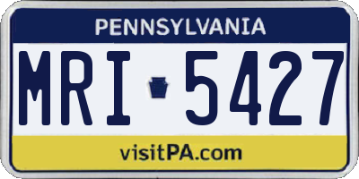 PA license plate MRI5427