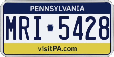PA license plate MRI5428