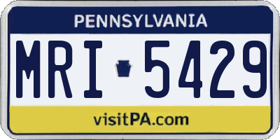 PA license plate MRI5429