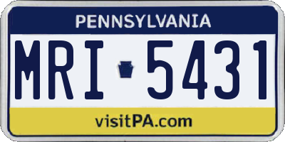 PA license plate MRI5431