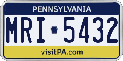 PA license plate MRI5432