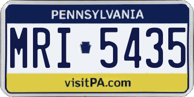 PA license plate MRI5435