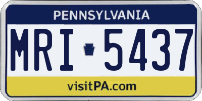 PA license plate MRI5437