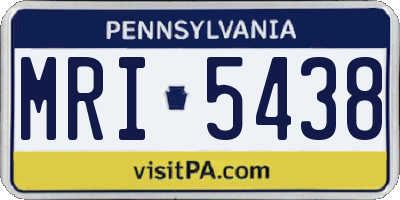 PA license plate MRI5438