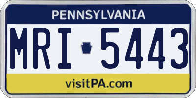 PA license plate MRI5443