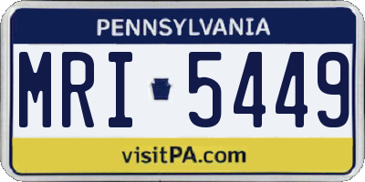 PA license plate MRI5449