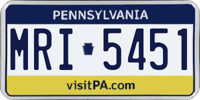 PA license plate MRI5451