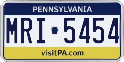 PA license plate MRI5454
