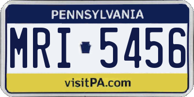PA license plate MRI5456