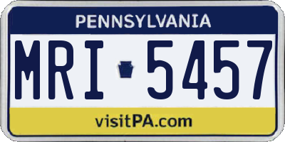 PA license plate MRI5457