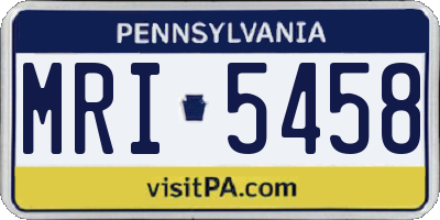 PA license plate MRI5458