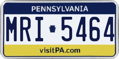 PA license plate MRI5464