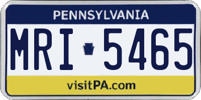PA license plate MRI5465