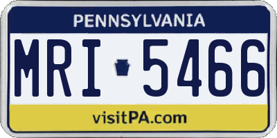 PA license plate MRI5466