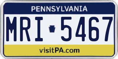 PA license plate MRI5467