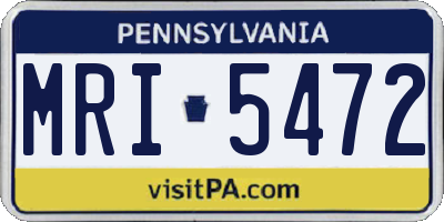 PA license plate MRI5472