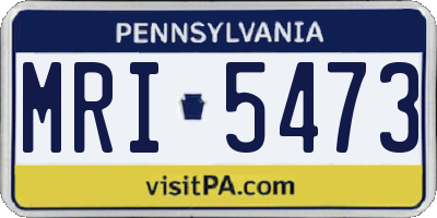 PA license plate MRI5473