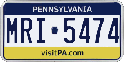 PA license plate MRI5474