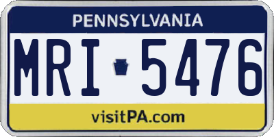 PA license plate MRI5476
