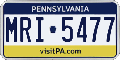 PA license plate MRI5477